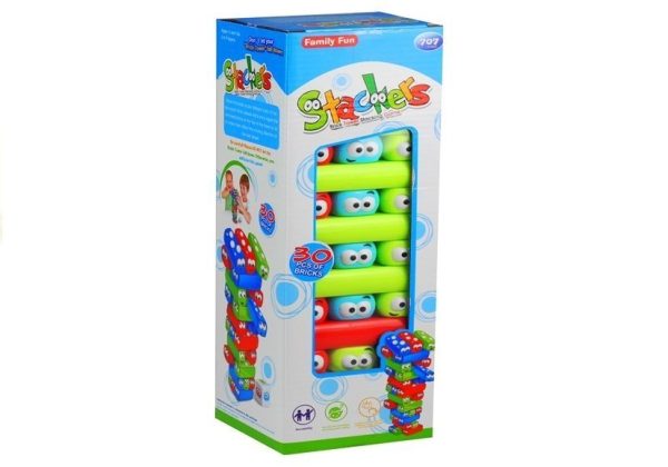 Game Tower With Worms Colorful Bricks