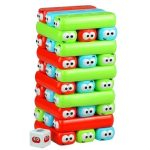 Game Tower With Worms Colorful Bricks
