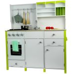 Wooden Kitchen for Children Green and White Paula Opening Elements