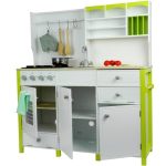 Wooden Kitchen for Children Green and White Paula Opening Elements