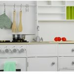 Wooden Kitchen for Children Green and White Paula Opening Elements
