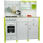 Wooden Kitchen for Children Green and White Paula Opening Elements