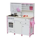 Wooden Kitchen for Kids Pink and White Paula Opening Elements