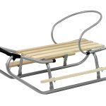 Metal Sled with backrest Strap Silver