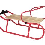 Metal Sled with Backrest Strap Red