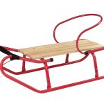 Metal Sled with Backrest Strap Red