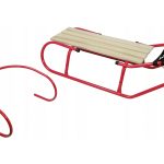 Metal Sled with Backrest Strap Red