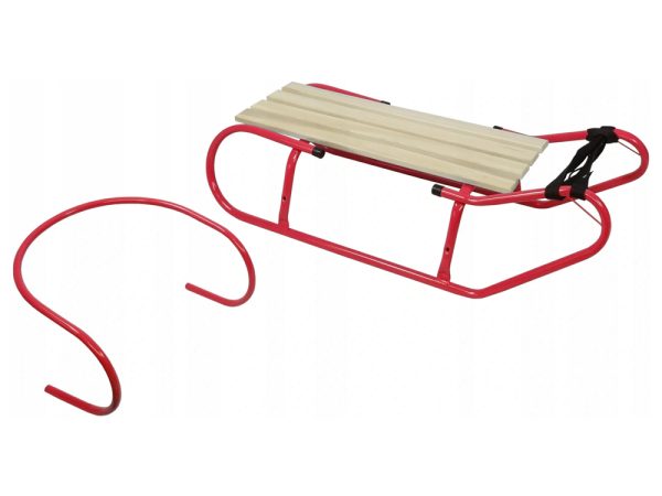 Metal Sled with Backrest Strap Red