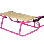Metal Sled with Backrest Strap Pink