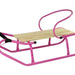 Metal Sled with Backrest Strap Pink