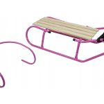Metal Sled with Backrest Strap Pink