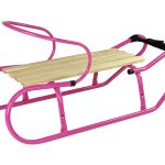 Metal Sled with Backrest Strap Pink