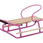 Metal Sled with Backrest Strap Pink