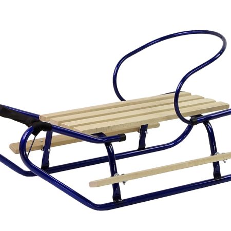 Metal Sled with Backrest Strap Blue