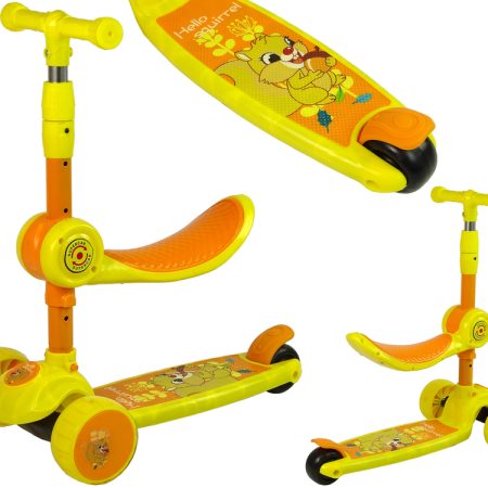 Three-wheeled Balancing Scooter Saddle Yellow Music Diodes Squirrel