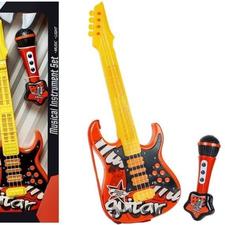Electric Guitar Microphone Strings Red