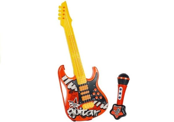 Electric Guitar Microphone Strings Red