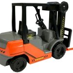 Big Forklift with Pallet and cardboard Boxes