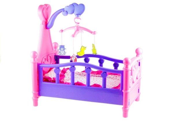 Large Doll Cot with Carousel and Linen