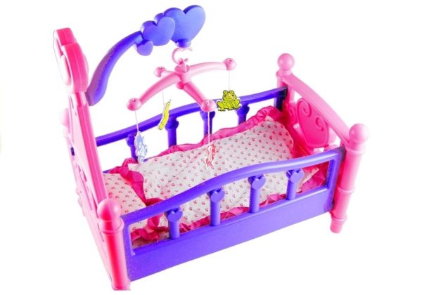Large Doll Cot with Carousel and Linen