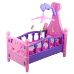 Large Doll Cot with Carousel and Linen