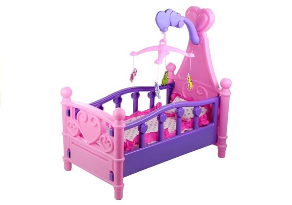 Large Doll Cot with Carousel and Linen