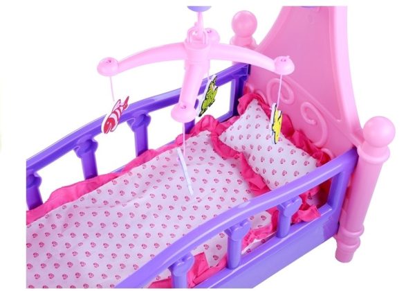 Large Doll Cot with Carousel and Linen