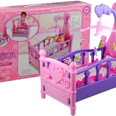 Large Doll Cot with Carousel and Linen