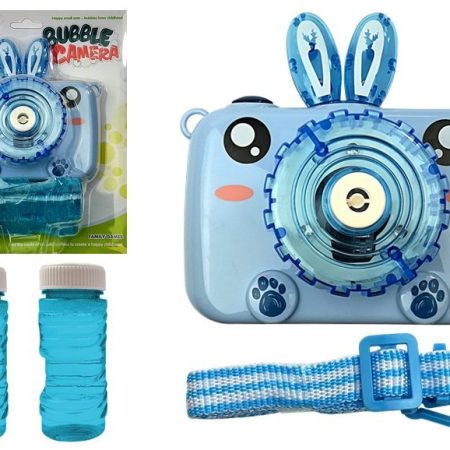 The camera blows soap bubbles Battery Blue Bubble Generator