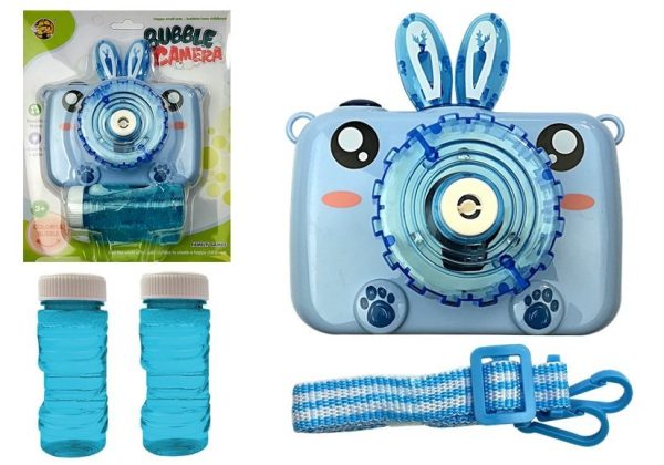 The camera blows soap bubbles Battery Blue Bubble Generator