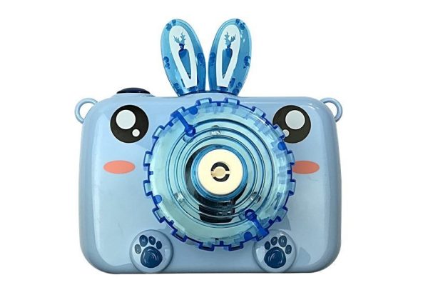The camera blows soap bubbles Battery Blue Bubble Generator