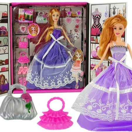 Doll Blue Prom Dress Handbag Studs Jewelry