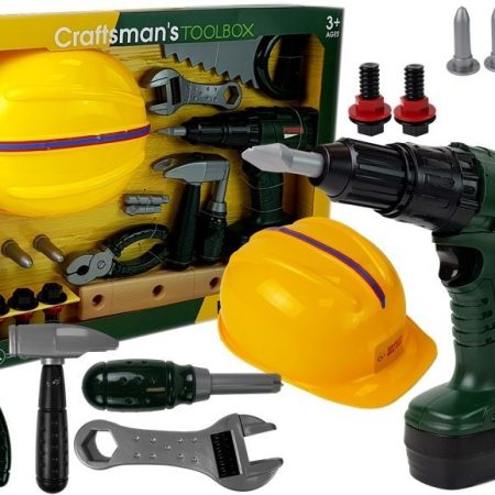Tool Set Battery Drill Hammer Helmet