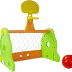 Children's 2-in-1 Basketball Goal Green and Orange