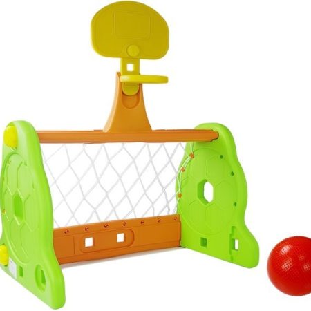 Children's 2-in-1 Basketball Goal Green and Orange
