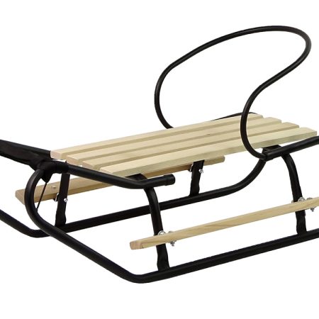 Metal Sled with Backrest Strap Black
