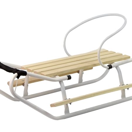 Metal Sled with Backrest Strap White