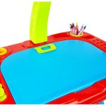 Educational Table with Projector Chair Crayons Magnets Letters and Numbers