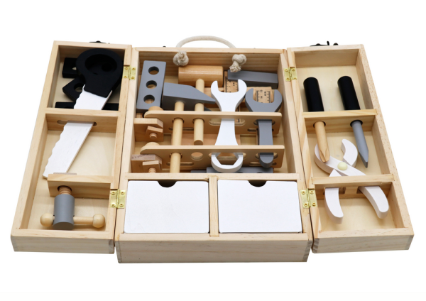 Wooden Workshop in a Suitcase Tools Drawers DIY