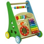 Colourful Wooden Pushchair Geometric Figures Dulcimer Beads