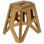 Stool chair camping foldable 40 cm beige
