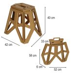 Stool chair camping foldable 40 cm beige