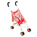 Doll pram pushchair with bag foldable Annabell