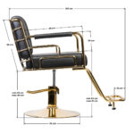 GABBIANO HAIRDRESSING CHAIR PRATO GOLD - BLACK