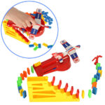Educational game domino blocks airplane with launcher