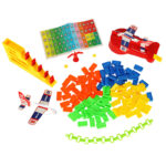 Educational game domino blocks airplane with launcher
