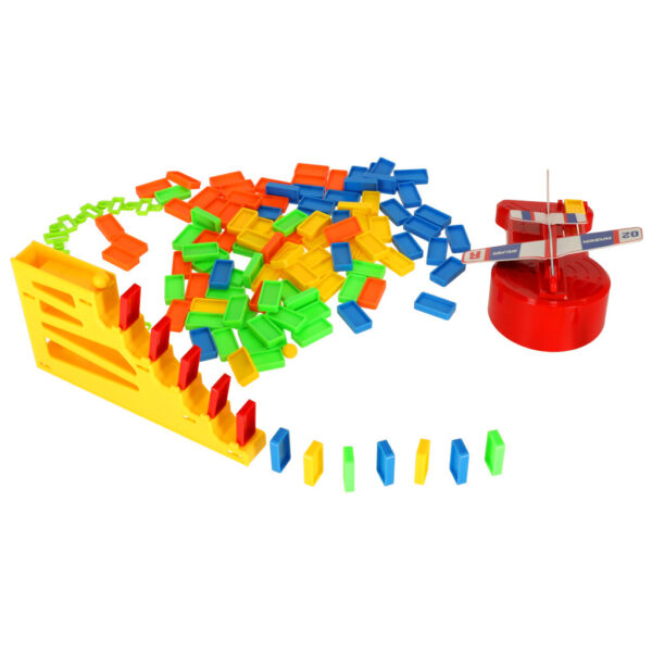 Educational game domino blocks airplane with launcher