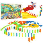 Educational game domino blocks airplane with launcher