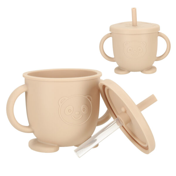 Silicone dishes for children owl beige 9 elements
