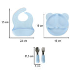 Silicone dishes for children teddy bear bright blue 4el